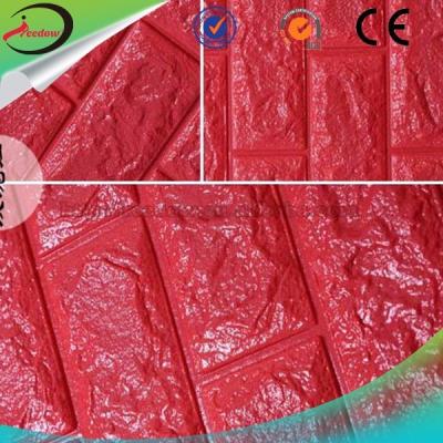 China Easy Cut And Trim Cross Linked Polyethylene Foam Wall Tile 3d Relief Brick Wallpaper Flexible Wall Panels for sale