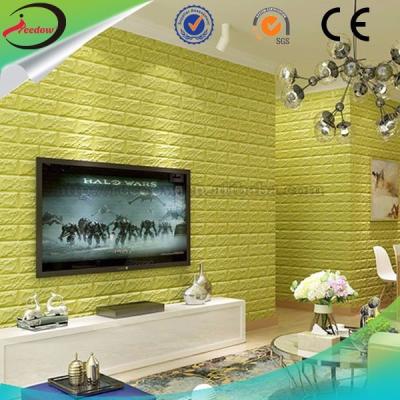 China Easy cut and trim 3d brick panel 70*77cm interior pe foam stone 3d wallpaper uv stone wall cladding led video wall panel for sale