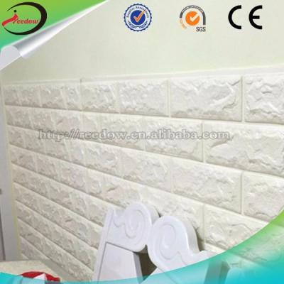 China Easy cut and trim exterior 3d brick wall stickers 3d pe polyurethane UV coating wallpaper plastic decoration wallcovering for sale