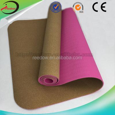 China Reedow brand cork&tpe brand natural foam yoga mat exercise square yoga mat private label for sale