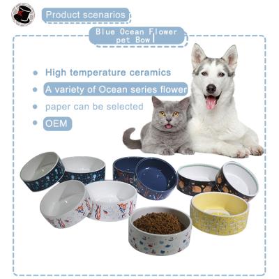 China Stocked Hot Sales Chinese Manufacture Ceramic Pet Food Bowls Custom Ceramic Pet Bowl With Stand for sale