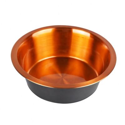 China Sustainable Luxury Copper Color Stainless Steel Dog Bowl With Non Slip Dog Bowl Pet Water Pet Bowls And Feeders for sale