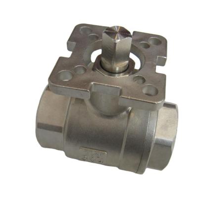 China wenzhou valve 2 pieces manual ball valve with Mounting Pad Threaded End 304 stainless steel for sale