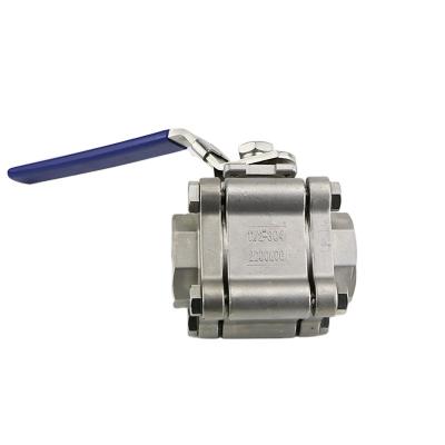 China 2000wog High Pressure 3 Pieces Thread Stainless Steel Ball Valve With RPTFE Seat Te koop