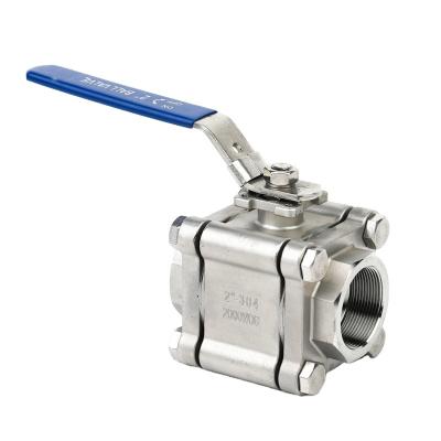 China High Pressure 2000wog Stainless Steel Thread Ends 3PC Ball Valve for sale