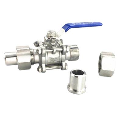 China CF8/CF8M Floating Union Butt Weld 3PC 1000PSI Ball Valve for sale