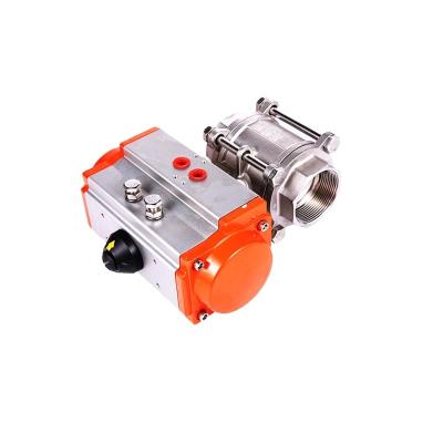 China Pneumatic 3PC PN16 Ball Valve With CF8/CF8m Material Pneumatic Ball Valve zu verkaufen