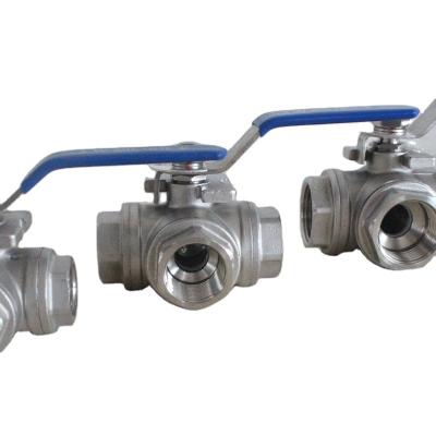 China Ss Stainless Steel 3 Way Thread Floating Ball Valves 1000wog for sale