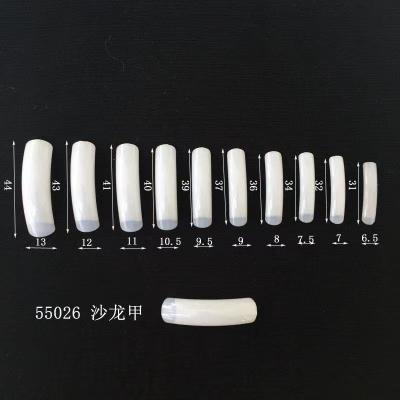 China Flexibility False Nail Gel Sticker Salon Acrylic Polishing UV Design Nail Transparent White Artificial Nails for sale