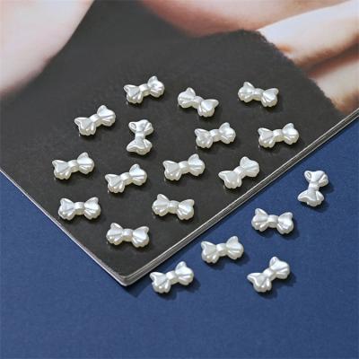 China Modern Custom Designer Beige White Bow Knot ABS Jewelry 15MM Charms For Hair Clip Decoration Connector for sale