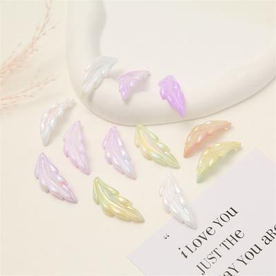 China Modern Popular AB Feather Milky White Pendant For Earring Necklace Bracelet Jewelry Making Accessories With Hole for sale