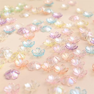 China Five Petal Flower Plum Acrylic Bracelet Necklace DIY Colorful Modern Jewelry Accessories With Holes Charm for sale