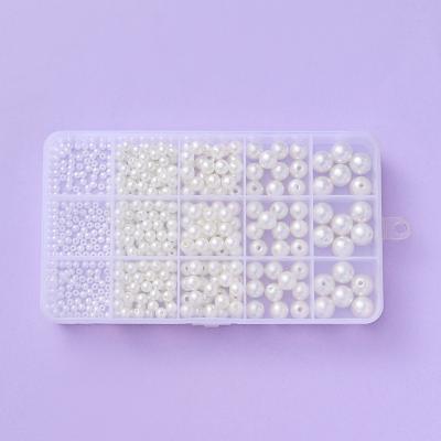 China Modern All Size Colors Acrylic Water Drop Round Type Boxed Pearl Beads For Jewelry Clothing Shoes for sale