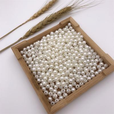 China Modern High Quality White Chimes 4mm 5mm 6mm Round Hole Straight ABS Pearl Plastic Imitation Beads For Jewelry Making for sale