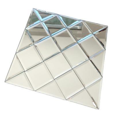 China New Color Parquet Silver Glass Mirror Mosaic Seamless Slab For Background Wall for sale