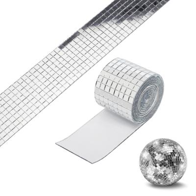 China Self Adhesive Parquet 5mm Silver Mirror Mosaic Tile Glass Sticker for sale