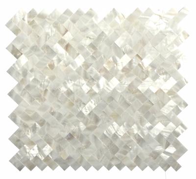 China Super White Seamless Herringbone Pearl Shell Mosaic Mother Of Parquet Bathroom Backsplashes for sale