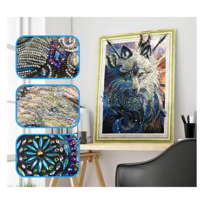 China Modern Custom Diamond Painting Wolf Warrior 5D Crystal Diamond Painting DIY Special Shape Diamond Painting for sale