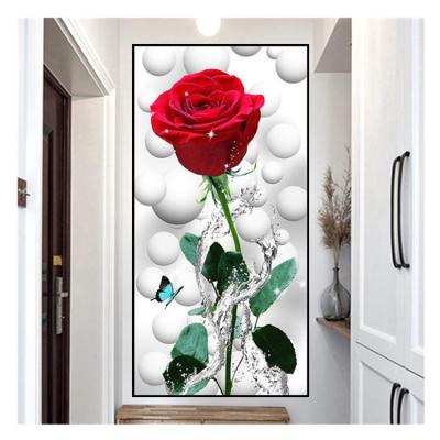 China Modern Wholesale Diamond Painting DIY Diamond Painting Water Rose Home Decoration 5D Diamond Painting for sale