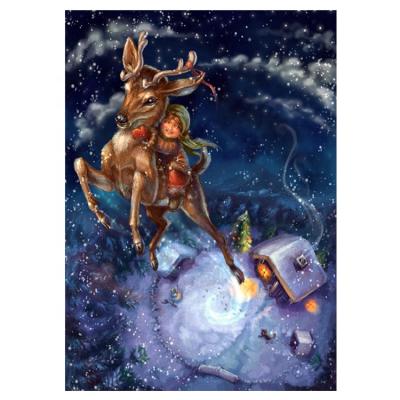 China Wholesale 5D DIY Diamond Painting Dot Decoration Diamond Painting Modern Home Crossed Night Deer Cartoon for sale