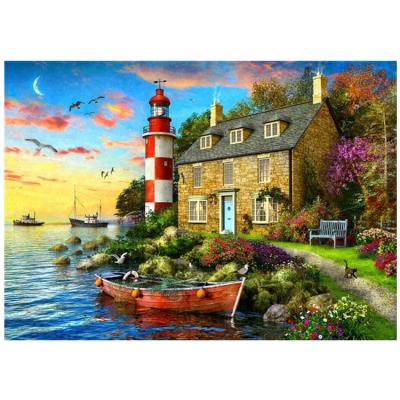 China Wholesale Modern 5D Diamond Painting Lighthouse Seaside Scenery DIY Diamond Painting for sale