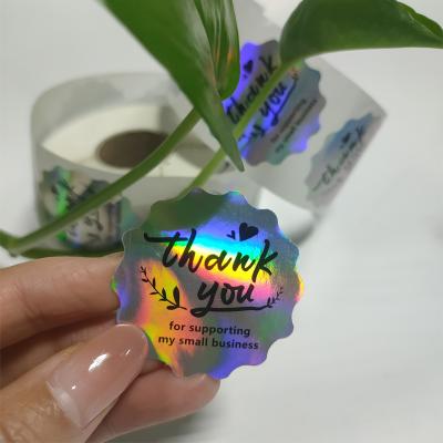 China Decorative Clear Sticker Sticker Custom Printing Gold Foil Thank You Sticker Roll for sale