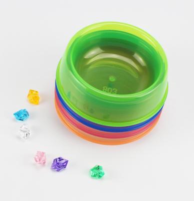 China zss280 single dog bowl non-automatic multi-color transparent bowl cheap candy color simple dog bowl for sale