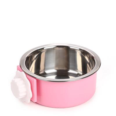 China JY238 Pretty Durable Candy Color Stainless Steel Hanging Dog Bowl for sale