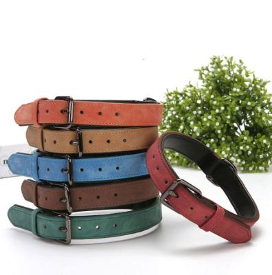 China New Dog Collar TCW083 Microfiber Dog Collar Viable Hot Selling Leather Pull Collar Pet Supplies for sale