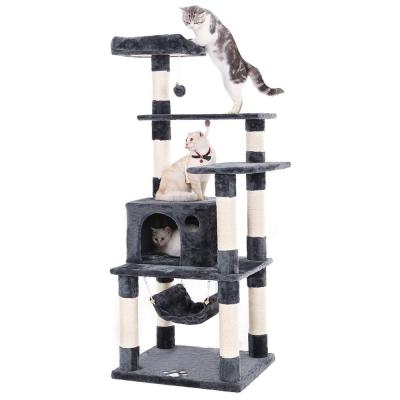 China Viable RY25Hot Selling Giant Cat Tree Sisal Material Cat Scratching Tree Toys With 3 Layers for sale