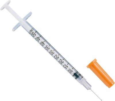 China Transparent Disposable Injection Insulin Syringes U-40 EO Gas 1ml 0.5ml zu verkaufen