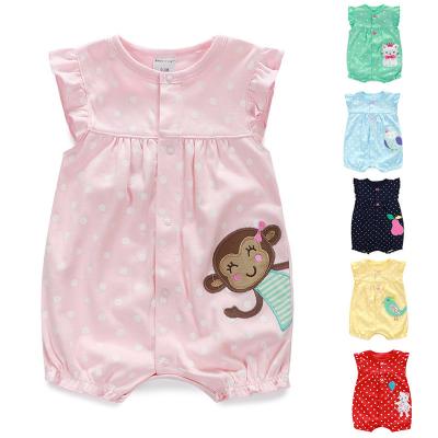 China Breathble Comfortable 2023 Wholesale Newborn Knit Jumpsuit Newborn Girl Clothes Float Sleeve Summer Cotton Baby Sleeveless Romper for sale