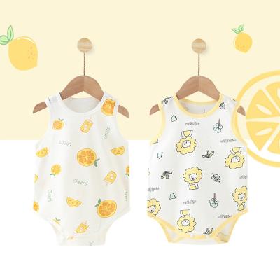 China 100% Breathble Soft Cotton Spring Summer Baby Clothes Baby Rompers Baby Boy Cozy Newborn Sleeveless Romper Breathble Jumpsuit for sale