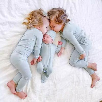 China Comfortable Breathble Custom Design Cotton Baby Sleepwear Kids Newborn Pajamas Soft Breathable Long Sleeve Bamboo Baby Clothes Pajamas Set for sale