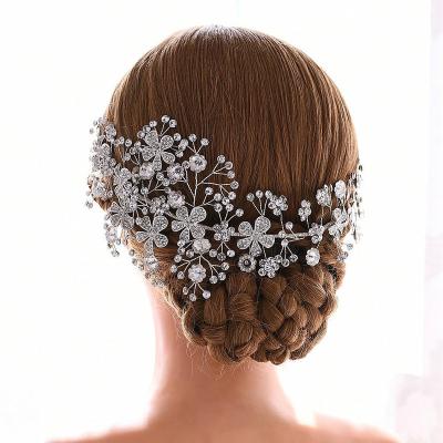 China Perfect for Wedding Party Rose Gold Bridal Hair Vine, Half Boho Halo Hair Vine Garland, Gold Wedding Hair Accessory for sale