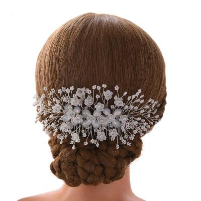 China Perfect for Wedding Party Hair Vine Flower Bendable Headpiece Along, Boho Bridal Hair Wreath, Hair Garland, Halo, Gold for sale