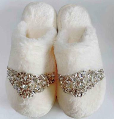 China Anti-Slippery Rhinestone Wedding Slippers for Bride and Bridesmaid for sale