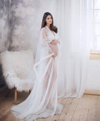 China New Luxurious Sexy Radiation Protection Lace Veil Pregnancy Photoshoot Dress for sale