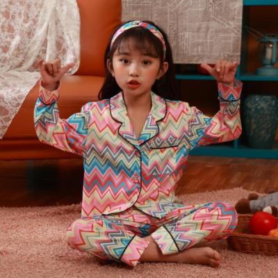 China QUICK DRY Toddler Pajamas 2022 Summer Cute Baby Silk Pajamas With Headband Toddler Girls Kids Silk Pajamas for sale