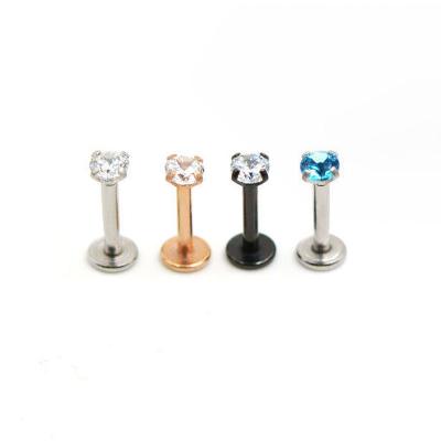 China FASHIONABLE Wholesale Round 3mm Human Body Lip Studs Piercing Teeth Inner Lip Nails Couples Single Zircon Navel Studs for sale