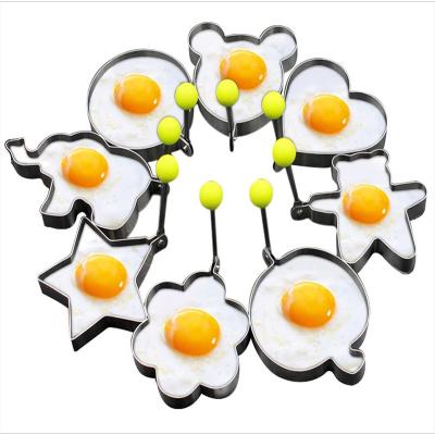 China Multi Sustainable Shapes Heart Round Star Shaped Flower Kitchen Baking Tools 430 Stainless Steel Egg Ring Mold for sale