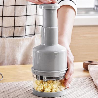 China Hot Selling Metal Multifunctional Hand Press Kitchen Tools Manual Vegetable Cutter Garlic Onion Cleaver for sale