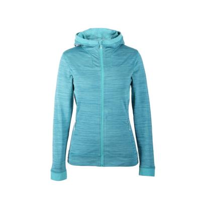 China Breathable Womens Full Zipper Blend Fleece Knocked Down Ribstop Jackets With Hoodie for sale