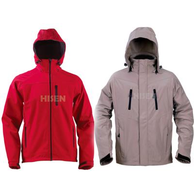 China Breathable Outdoor Waterproof Men Softshell Windproof Jacket With Hood for sale