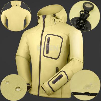 China Custom Made Fashion Men's Ski Jacket Waterproof Windproof Outdoor Breathable Yellow Breathable for sale