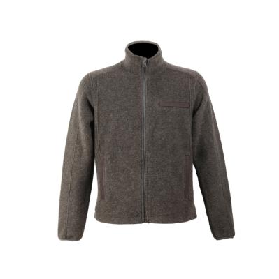 China Jkt 100% Polyester Thick Full Zipper Mens Woolen Fabric Long Sleeve With Collar for sale