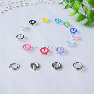 China Wholesale Viable Metal Fork 9.5mm Button Snap Fastener For Coat Or Baby Clothes 12 Colors In Stock for sale