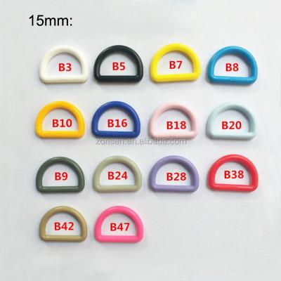 China Small D Ring Buckle Plastic D Ring Buckle For Webbing Elastic KAM 15MM Stretch Plastic Band 14 colors in stock for sale