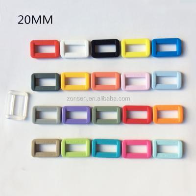 China Hot Sale 20MM KAM Plastic Square Ring Belt Plastic Buckle Adjustable Slider Buckle For Belt Or Fastening 25 Colors In Stock for sale