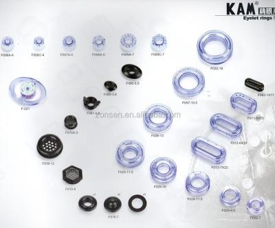 China Plastic wholesale: KAM Plastic Eyelet, clear plastic eyelet, eyelet loop, grommets for sale